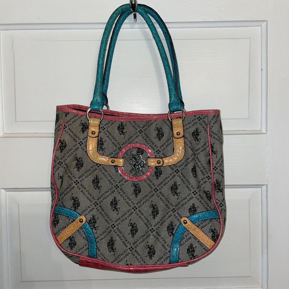 US Polo Association Vibrant Colorful Medium Size Purse Handbag